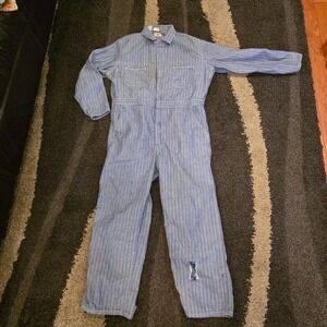 Blue Bell Coveralls 44R Blue Herringbone Vintage‎ Cotton Workwear Jumpsuit USA